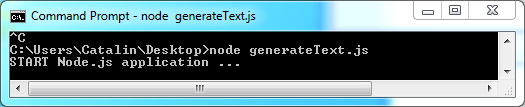 Generate text and HTML code in Node.js with example: text code execution