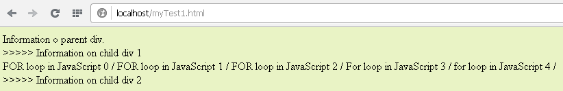 FOR loop in JavaScript