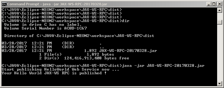 Create JAR file for JAX-WS deployent using Ant: run jar