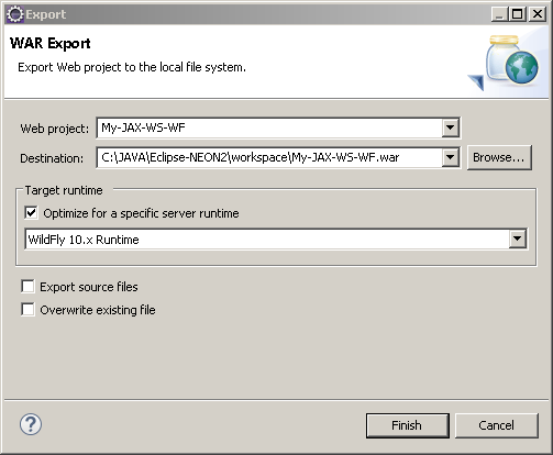 Deploy Web Service (JAX-WS) on WildFly : export