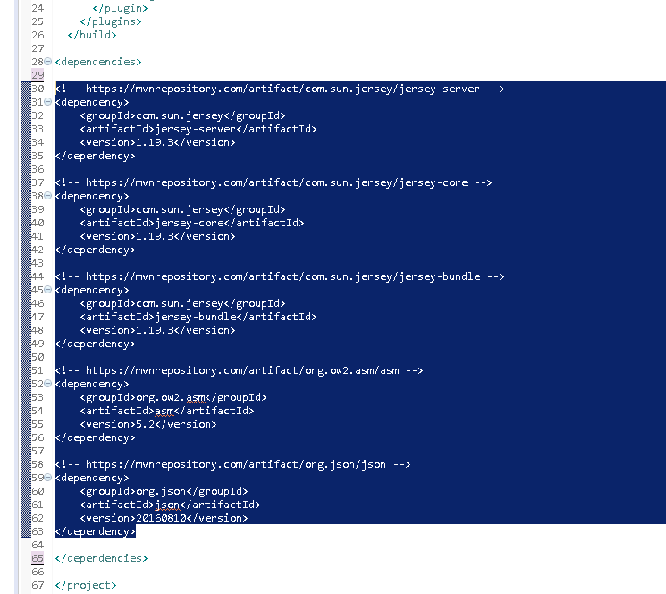 Create Java RESTful Web Service (JAX-RS) using Jersey - producing XML : pom dependencies
