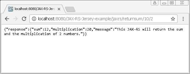 Create Java RESTful Web Service (JAX-RS) using Jersey - producing JSON : 