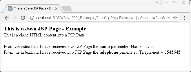 Java JSP example : jsp page