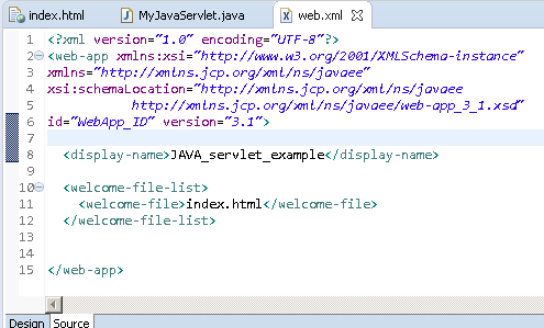 Java Servlet example using doPost method: index  html file