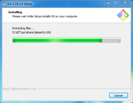 Install Git on Windows: installing