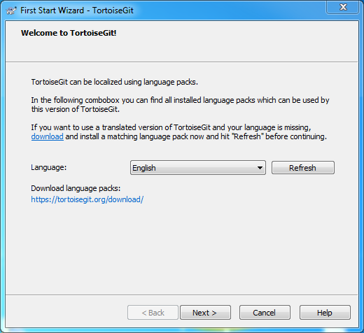 Install Git Client (TortoiseGit) on Windows: wizard welcome