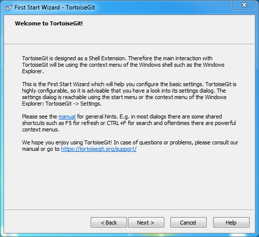 Install Git Client (TortoiseGit) on Windows: welcome Tortoise Git