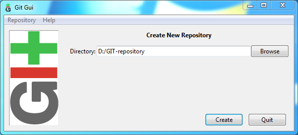 create Git repository: directory