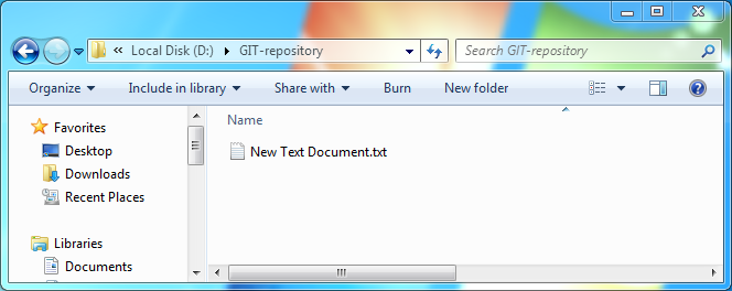 create Git repository: new file