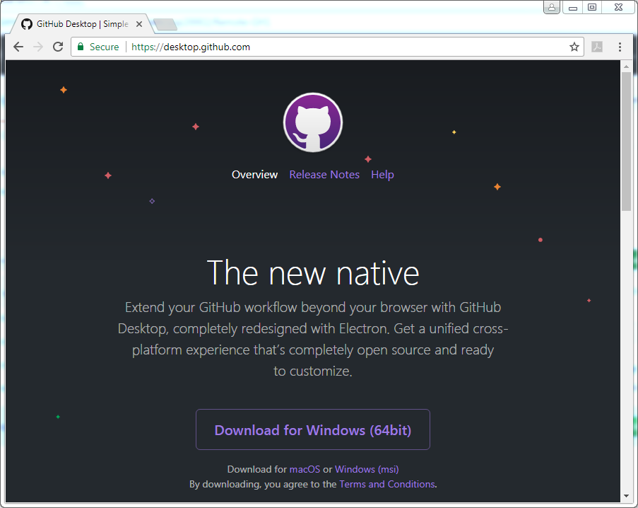 Install Git Desktop on Windows: download page