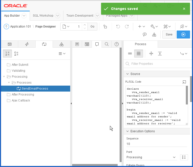 send email from Oracle APEX : process