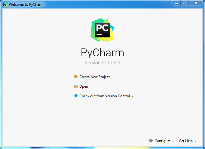 PyCharm installation on Windows : new project