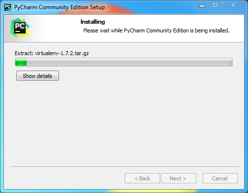 PyCharm installation on Windows : installing