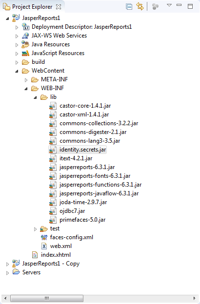 Generate PDF files using JasperReports and Java EE Applications (PrimeFaces as JSF): jar