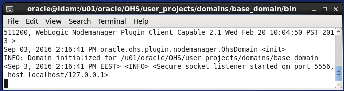 start oracle http server (ohs) 12c standalone: node manager started