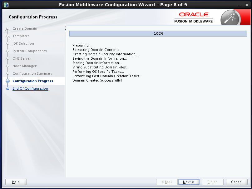 configure Oracle HTTP Server (OHS) 12.1.2 : configuration progress