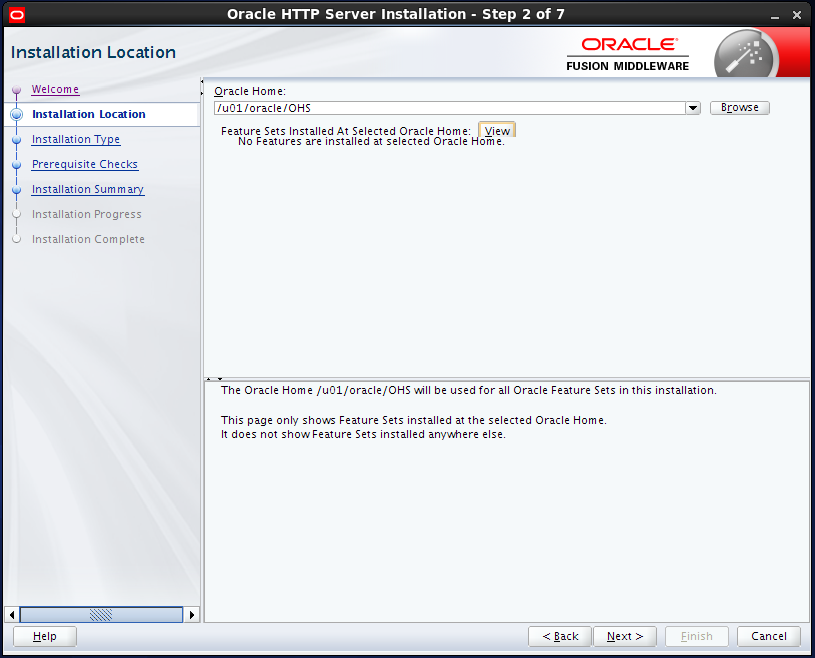 install Oracle HTTP Server (OHS) 12.1.2 : installation location