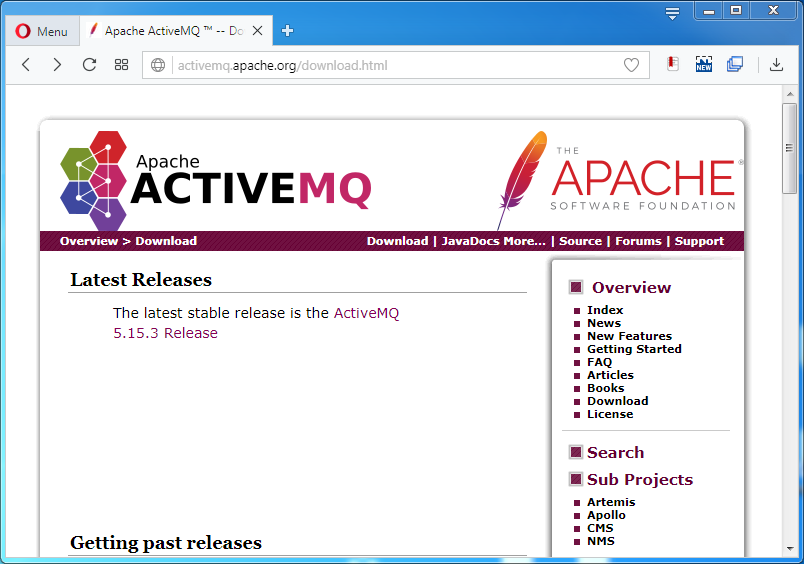 Install ActiveMQ on Windows: download page