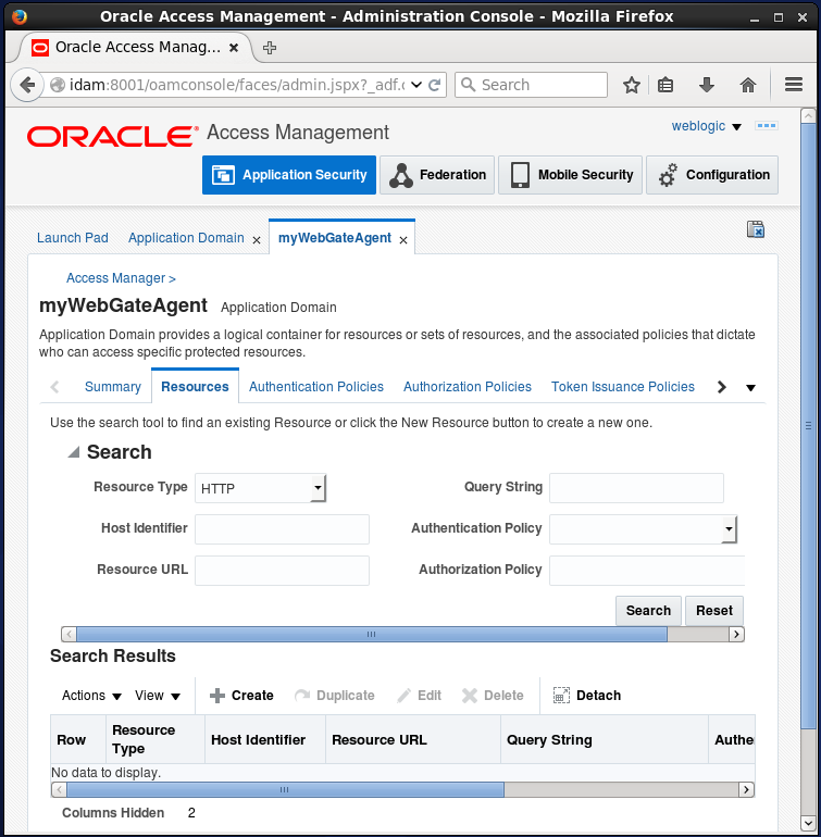 Create Oracle Access Manager (OAM) Resource: Resource