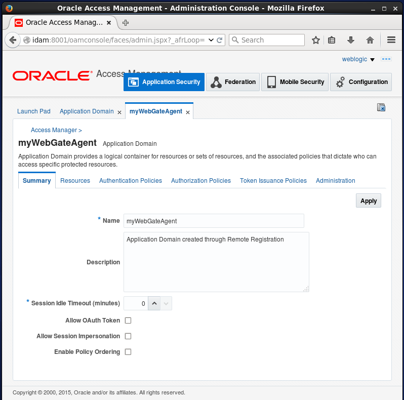 Create Oracle Access Manager (OAM) Authentication Policy: summary