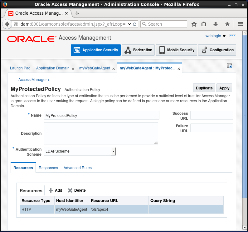 Pass one or more variables to the application after authentication with oracle access manager: resources