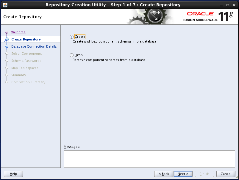 run RCU repository creation utility for oracle OID: create repository
