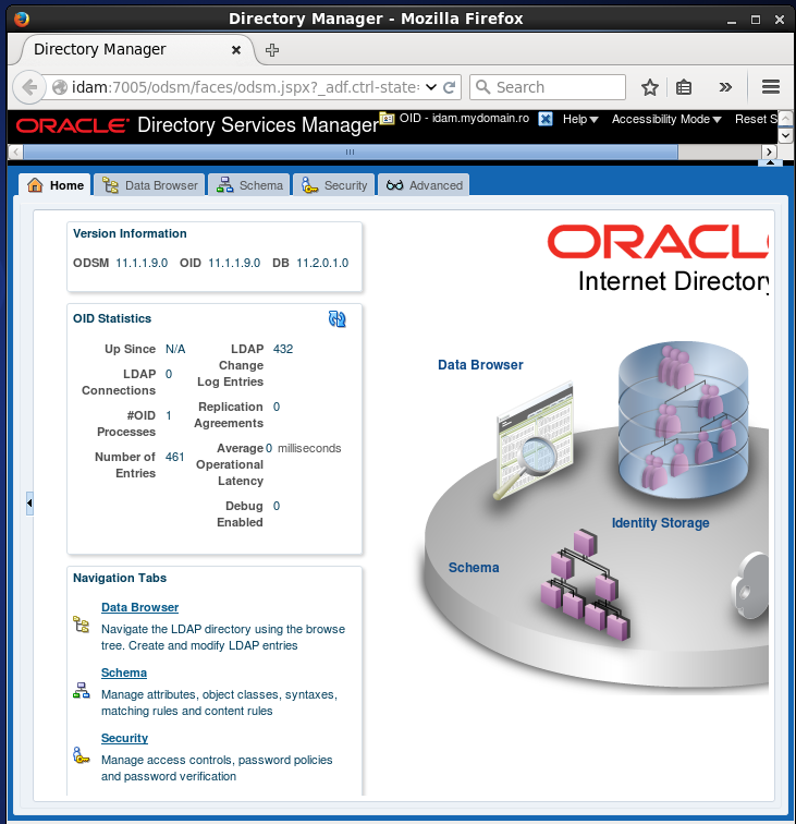 Check/ Verify your Oracle Internet Directory (OID) installation: Oracle Directory Service Manager interface