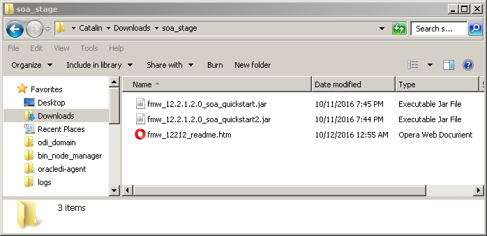 Install Oracle SOA 12c software on Windows: stage dierctory