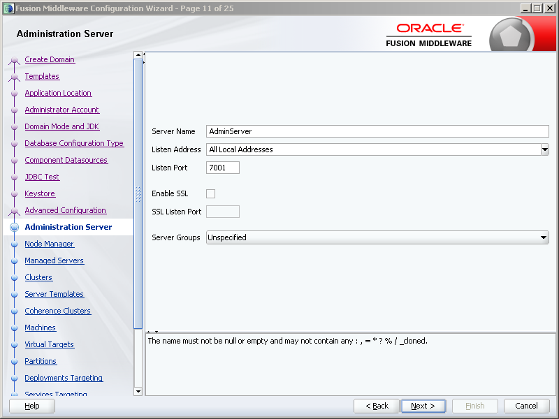 How to configure Oracle SOA 12c software on Windows: admin server