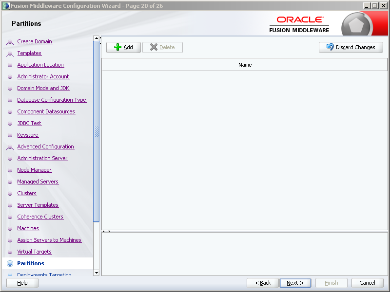 How to configure Oracle SOA 12c software on Windows: partitions